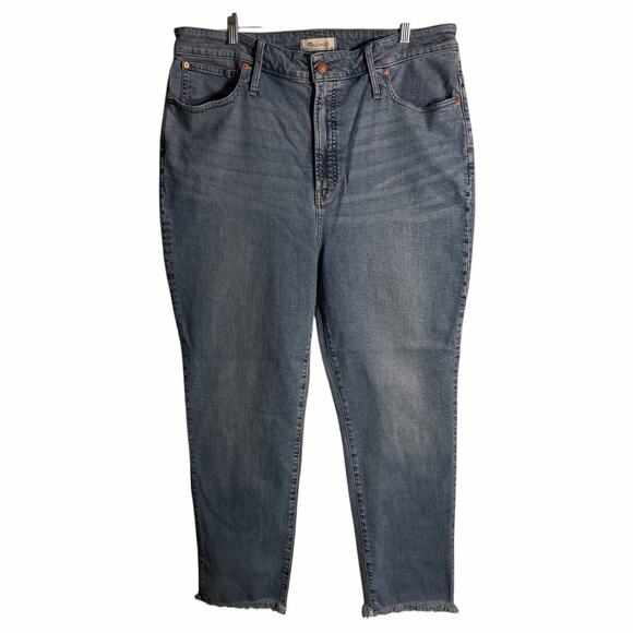 Madewell “The Perfect Vintage Jean” High Rise Tapered Raw-Hem Wash Size 34 - Picture 8 of 8